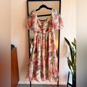 NWT — Abercrombie & Fitch — Emerson Angel Sleeve Midi Dress — Size Small